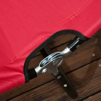 Outsunny 2 Piece Folding Chaise Lounge Pool Chairs, Outdoor Sun Tanning Chairs with 5-Level Reclining Back, Steel Frame for Beach, Yard, Patio, Red(m-7)