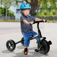 Qaba 3-Wheel Recreation Ride-On Toddler Bike With Bell for Children Indoor / Outdoor, Black(m-10)
