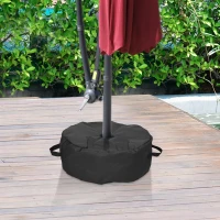 Outsunny 19" Round Patio Umbrella Base Weight Sand Bag Weather Resistant Garden Parasol Weight Base Stand Holder Weights  w/ Scoop Up 88lbs Black(m-1)