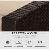 Outsunny 6 Piece Patio Furniture Set Outdoor Wicker Conversation Set All Weather PE Rattan Sectional Sofa Set with Ottoman, Cushions and Tempered Glass Table, Coffee and Beige(m-4)