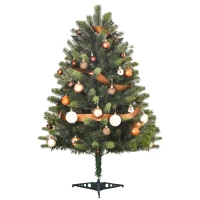 HOMCOM 3' Tall Lit Full Fir Artificial Christmas Tree with Realistic Branches, 60 LED and 227 Tips, Green(m-11)