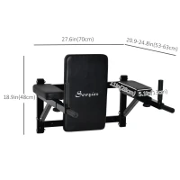 Soozier Wall Mounted Dip Station Multi-Function Power Tower Set Home Gym Pull Up Bar Chin Up Exercise Bar Knee Raise Triceps Leg Dipping Raise Rack Black(m-3)