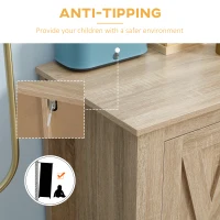 HOMCOM Farmhouse Storage Cabinet, Kitchen Cupboard Buffet Cabinet with Drawers, Door and Adjustable Shelf, Natural(m-7)