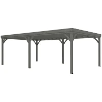 Outsunny 12' x 20' Outdoor Wooden Pergola, Grape Vine Gazebo with Concrete Anchors for Garden, Patio, Backyard, Deck, Gray(m-1)