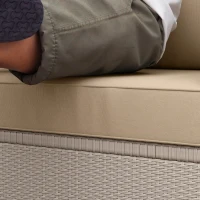 Outsunny 2 Seat Patio Furniture Cushions, 46x26x5 in, Thick Outdoor Loveseat Cushion Set with Removable Cover, Fade-Resistant Replacement Cushions for Outdoor Furniture, Couch, Bench, Swing, Beige(m-9)