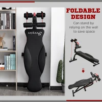 Soozier Multifunctional Sit Up and Dumbbell Weight Bench with 4-Angle Adjustable Backrest & Lightweight Portable Design - Black(m-6)