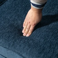 HOMCOM L Shape Sofa, Modern Sectional Couch with Changeable Chaise Lounge, Wooden Legs, Corner Sofa for Living Room, Dark Blue(m-10)