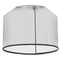 Outsunny 7.5FT Patio Umbrella Net, Universal Canopy Mesh Netting with Zipper Door, Weight & Draw String for Umbrella Table or Outdoor Seating, Black(m-1)