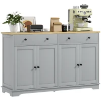 HOMCOM Modern Sideboard, Buffet Cabinet with Storage Drawers, Adjustable Shelves for Living Room, Dining Room, Entryway, Grey(m-11)