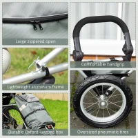 Soozier Bike Trailer, Bicycle Cargo Trailer with 12" Wheels, Reflective Strips, Outdoor Wagon Carrier with Aluminum Frame(m-9)