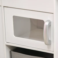 Qaba Corner Play Kitchen Set with Sound Effects and Tons of Countertop Space, Large Wooden Kitchen with Washing Machine, Food Toys, Ice Maker, Kids Kitchen, Ages 3-6, White(m-8)