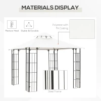 Outsunny 10' x 10' Patio Gazebo, Double Roof Outdoor Gazebo Canopy Shade Shelter with Metal Corner Frame Screen Wall, for Garden, Lawn, Backyard and Deck(m-6)