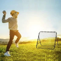 HOMCOM Volleyball Rebounder Net Football Training Aid Kickback Target Play Black(m-8)