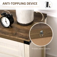 HOMCOM Farmhouse Kitchen Storage Cabinet, Sideboard Buffet Cabinet with 2 Rustic Barn Doors and Drawer, White(m-7)