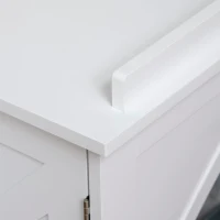 PawHut Hidden Litter Box Enclosure Cat Furniture with Storage, Adjustable Divider, Indoor Pet House Side Table, White(m-9)