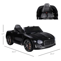 Aosom Electric Toy Car 12V Licensed Bentley EXP12 Electric Vehicles w/ Parent Remote Control, Black(m-3)