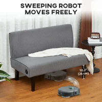 HOMCOM 46.5" Loveseat Couch with USB Ports, Corduroy Love Seat Sofa with Wood Legs for Living Room, Bedroom, Small Space, Grey(m-9)