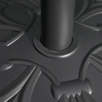 Outsunny 29lbs Cement Round Umbrella Base Heavy Duty 19" HDPE Parasol Stand, Black(m-7)