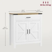 HOMCOM Rustic Sideboard Farmhouse Kitchen Storage Cabinet w/ Drawer & Shelf for Living Room Entryway Home Brown(m-3)