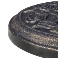 Outsunny 18" 20 lbs Round Resin Umbrella Base Stand Market Parasol Holder with Decorative Rose Floral Pattern & Easy Setup, for Φ1.5", Φ1.89" Pole, for Lawn, Deck, Backyard, Garden, Bronze(m-9)