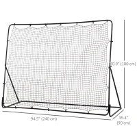 Soozier 8' x 6' Soccer Rebounder Net with 5 Adjustable Angles for Backyard Park Training Practice(m-3)