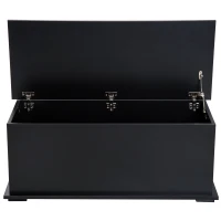 HOMCOM 39.5" Storage Chest with 2 Safety Hinges, Storage Box Organizer with Flip-Top Lid, Entryway Storage Bench, Black(m-11)