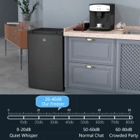 HOMCOM Upright Freezer, 3 Cu.Ft Mini Freezer with Reversible Single Door, Adjustable Thermostat for Home, Dorm, Black(m-9)