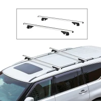 HOMCOM 2pc Roof Rack Car Roof Top Lockable Aluminum Cross Bars Adjustable Baggage Luggage Carrier, Silver (53")(m-8)