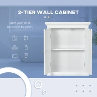 kleankin Over Toilet Storage Cabinet, Bathroom Wall Cabinet with Adjustable Shelf for Living Room and Entryway, White(m-4)