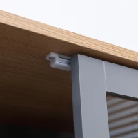 HOMCOM 72" Freestanding Kitchen Pantry Cabinet, Tall Storage Cabinet with Glass Doors, Drawer and Adjustable Shelves for Dining Room, Grey(m-9)