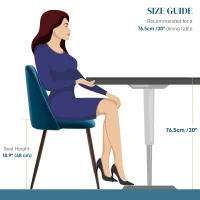 HOMCOM Upholstered Dining Chairs Set of 4, Velvet Accent Chair with Back and Wood-grain Steel Leg for Kitchen, Dark Blue(m-7)