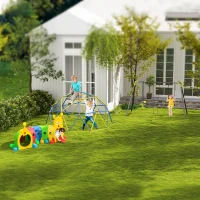 Qaba Caterpillar Tunnel, Toddler Tunnel for Kids Crawl and Climb Through, Kids' Play Structure Indoor Outdoor, 6 Sections, Multicolored(m-9)