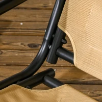 Outsunny 2-Seater Outdoor Porch Swing with Adjustable Canopy, Patio Swing Chair for Garden, Poolside, Backyard, Beige(m-7)