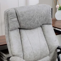 HOMCOM 6 Point Vibration Massage Office Chair with Heat, Microfibre Fabric Comfy Computer Desk Chair, Gray(m-8)