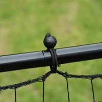 HOMCOM Volleyball Rebounder Net Football Training Aid Kickback Target Play Black(m-10)