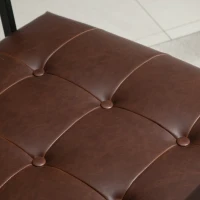 HOMCOM Mid-Century Modern Accent Chair Faux Leather Sofa Button Tufted Armchair with Metal Frame, Brown(m-9)