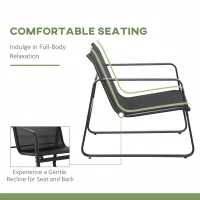 Outsunny 4 PCs Patio Furniture Set with Texteline Seat Outdoor Conversation Set with Loveseat, Center Coffee Table for Garden Backyard Deck, Black(m-4)