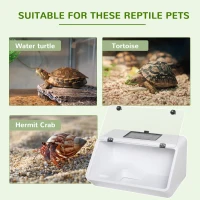 PawHut Small Turtle Tank with Basking Platform, Reptile Aquarium Cage with Feeding Trough, Box Turtle Habitat and Hermit Crab Habitat, Clear Sunlight Window, Indoor and Outdoor(m-7)