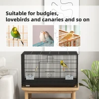 PawHut Birdcage for Canaries, Lovebirds Finches, Budgie Cage with Removable Tray, Bottom Mesh Panel, Wooden Perches, Swing, Ramp, Food Containers, 30" L x 18" W x 18" H(m-6)