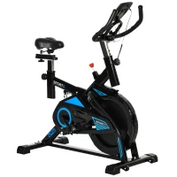 Soozier Stationary Exercise Bike Indoor Cardio Workout Cycling Bicycle w/ Heart Pulse Sensor & LCD Monitor 28.6lb Flywheel Adjustable Resistance(m-2)