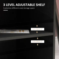 HOMCOM Modern Lateral Filing Cabinet, 3 Drawer File Cabinet for Letter and A4 Size Documents, Mobile, Printer Stand with Open Shelves, Rolling Wheels, Black(m-5)