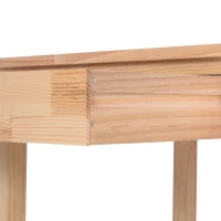 HOMCOM 42" Kitchen Trolley Cart Rolling Island Utility Serving Cart with 2 Drawers and 3-Tier Shelf Pine Wood(m-7)