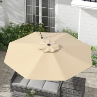 Outsunny 10 FT Cantilever Umbrella, Aluminum Hanging Offset Umbrella with 360°Rotation, Crank, Tilt, Cross Base, Khaki(m-7)