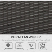 Outsunny Chaise Lounge Chair Set of 2 with 5 Angle Backrest, Outdoor Coffee Table, Water Repellent Cushions, PE Rattan Wicker Poolside Chairs, 3-Piece Pool Furniture Set, Dark Brown/Red(m-5)