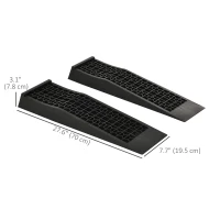 HOMCOM Car Ramps, Curb Ramps with Plastic Anti-Slip Surface, 6600lbs Capacity for Cars SUVs Small Vans, Set of 2, Black(m-3)