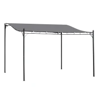 Outsunny 10' x 13' Outdoor Pergola Gazebo, Steel Patio Canopy with Weather-Resistant Fabric and Drainage Holes, Gray(m-11)