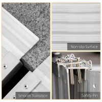 HOMCOM 3ft Textured Aluminum Folding Wheelchair Ramp, Portable Threshold Ramp, for Scooter Steps Home Stairs Doorways(m-5)