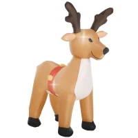 HOMCOM 6ft Christmas Inflatables Outdoor Decorations Reindeer, Blow-Up Yard Christmas Decor with LED Lights Display(m-11)