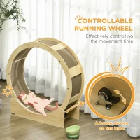 PawHut 36" Cat Wheel for Indoor Cats with Brake, Scratching Pads, Oak(m-6)