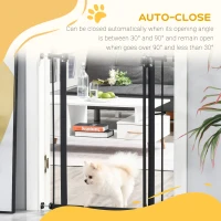 PawHut Extra Tall Dog Gate with Door, Pressure Fit, Auto Close, Double Locking for Doorways Hallways Stairs, 29"-32", Black(m-5)